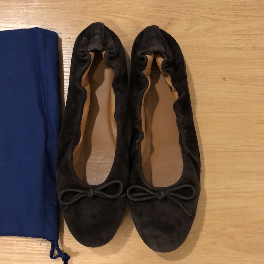 Polo Ralph Lauren Suede Ballerina Flats. Brown. 9.5